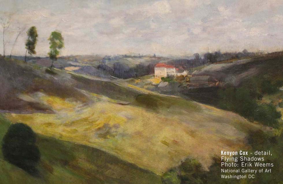 Detail enlargement of Flying Shadows - art by Kenyon Cox Detail image - Flying Shadows