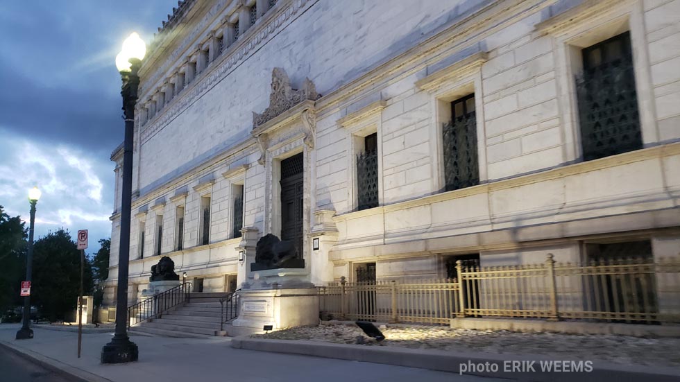 Outside the Corcoran Museum at Night