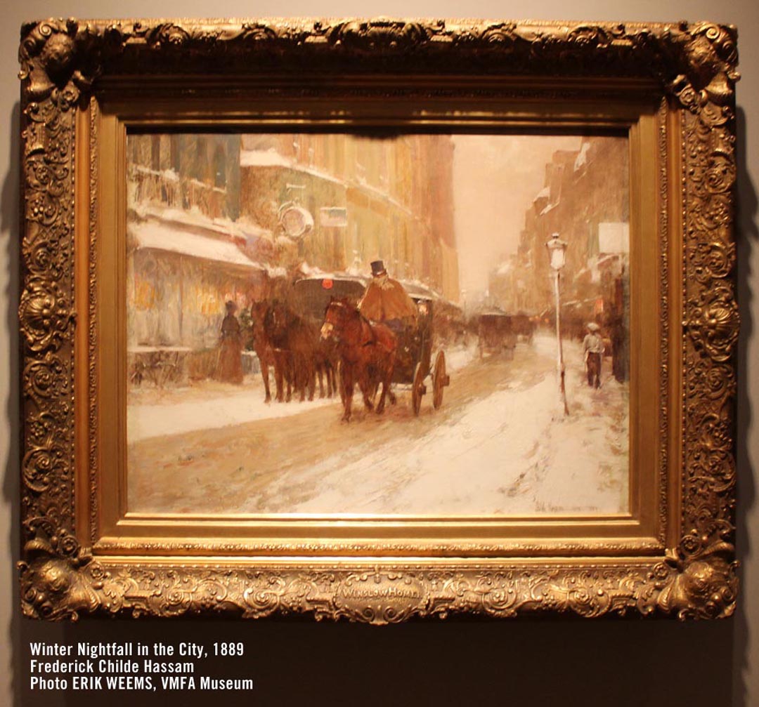 Winter Nightfall in City - Frederick Hassam 1889