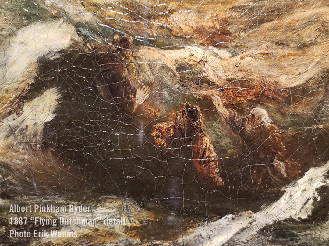 Detail of fishing boat - The Flying Dutchman - Albert Pinkham Ryder