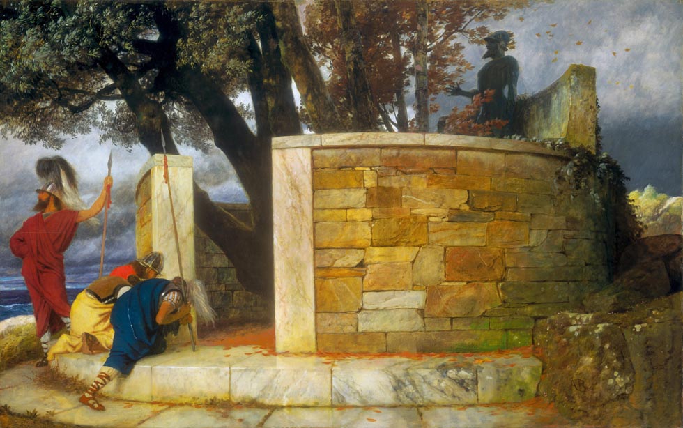 Arnold Bocklin oil painting  The Sanctuary of Hercules, 1884