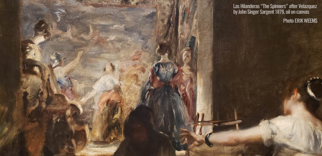 Detail of Las Hilanderas - The Spinners by John Singer Sargent, painted after a Velazquez painting 1879 Detail of Las Hilanderas - The Spinners by John Singer Sargent, painted after a Velazquez painting 1879