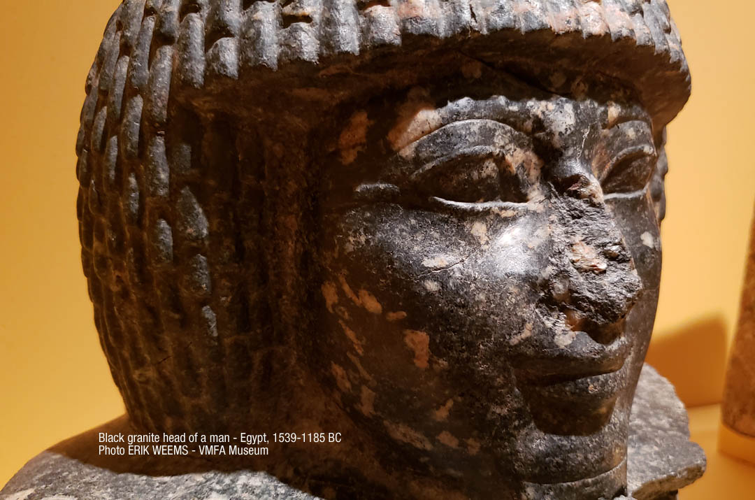 Black Granite head sculpture of Egyptian Man Black Granite head sculpture of Egyptian Man