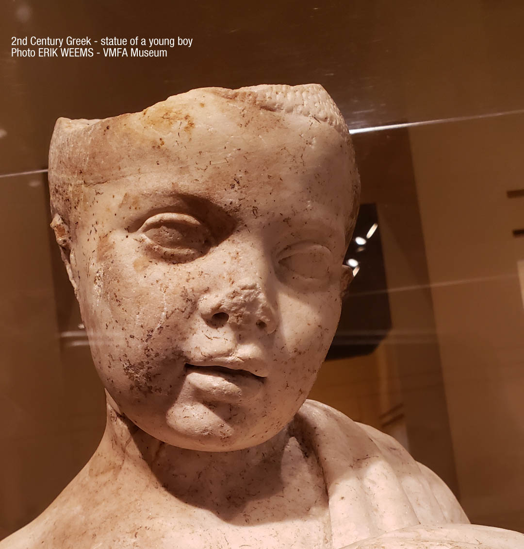 Detail of face of Young Greek Boy 2nd Century Sculpture Detail of face of Young Greek Boy 2nd Century Sculpture