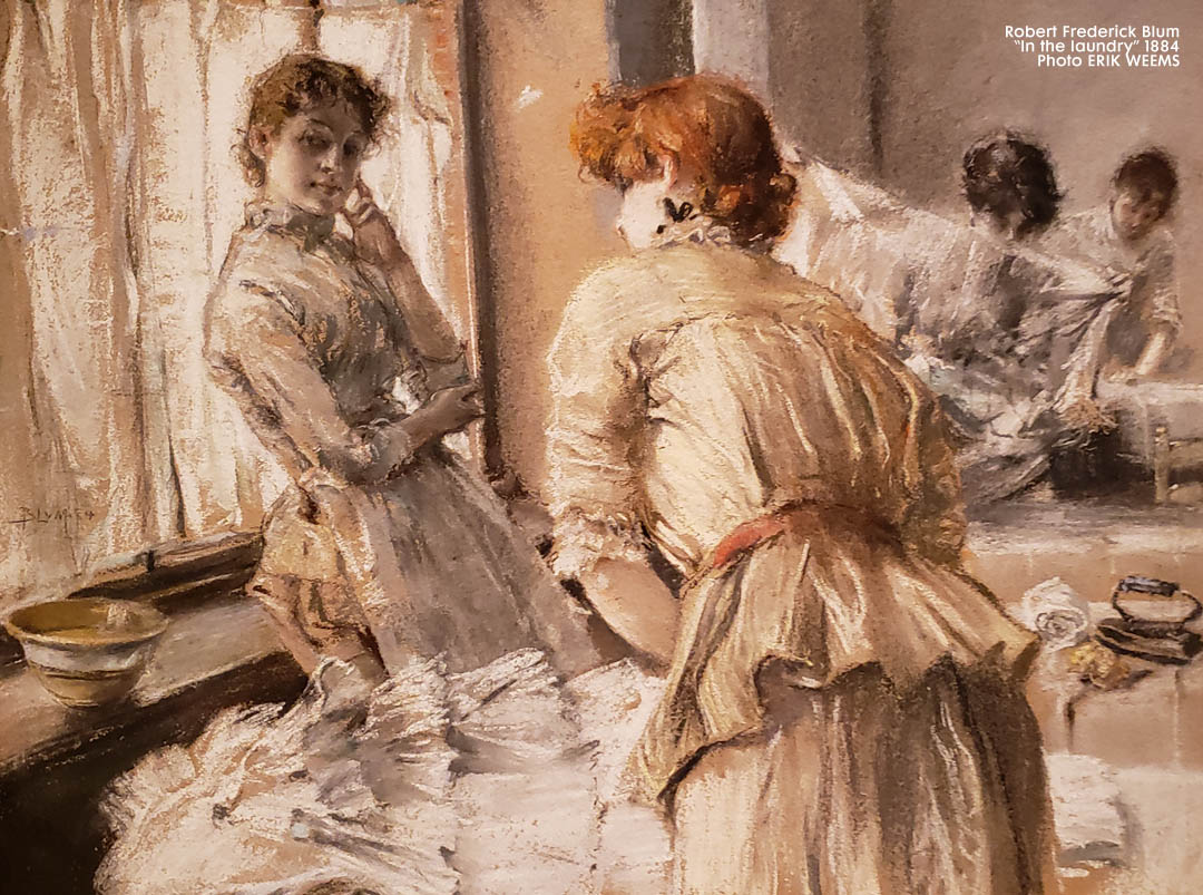 In the Laundry detail image from the painting by Robert Frederick Blum 1884 In the Laundry detail image from the painting by Robert Frederick Blum 1884
