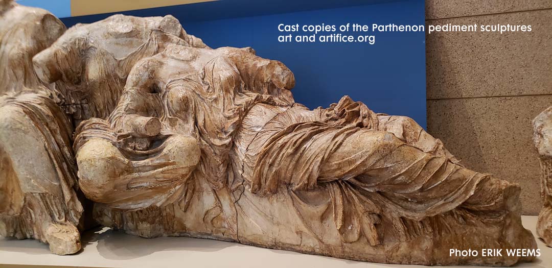 Pediment Sculpture cast duplicates from Parthenon Greece Pediment Sculpture cast duplicates from Parthenon Greece