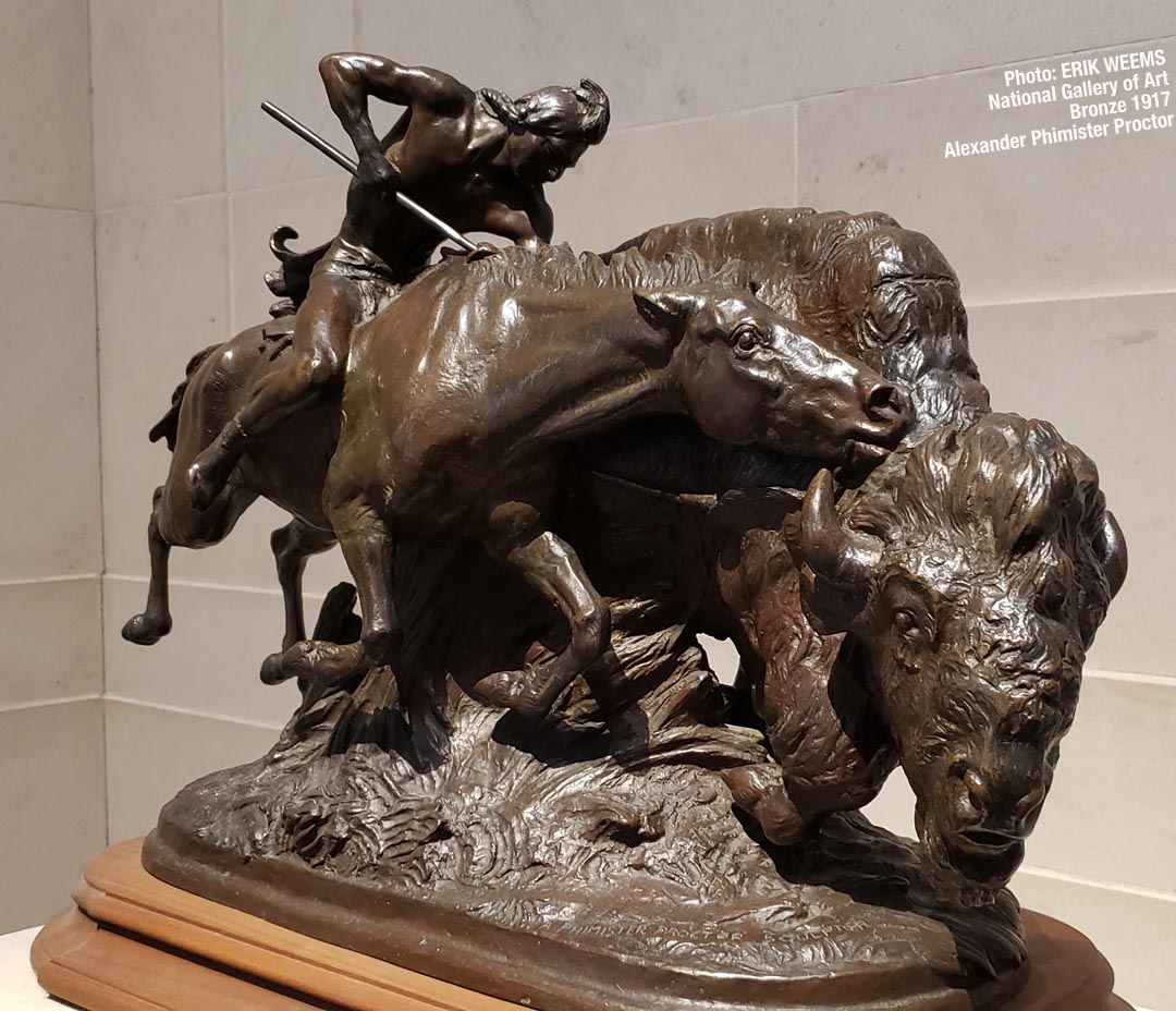 Click to enlarge - Bronze 1917 by Alexander Philmister Proctor Buffalo Hunter Bronze 1917 by Alexander Philmister Proctor Buffalo Hunter