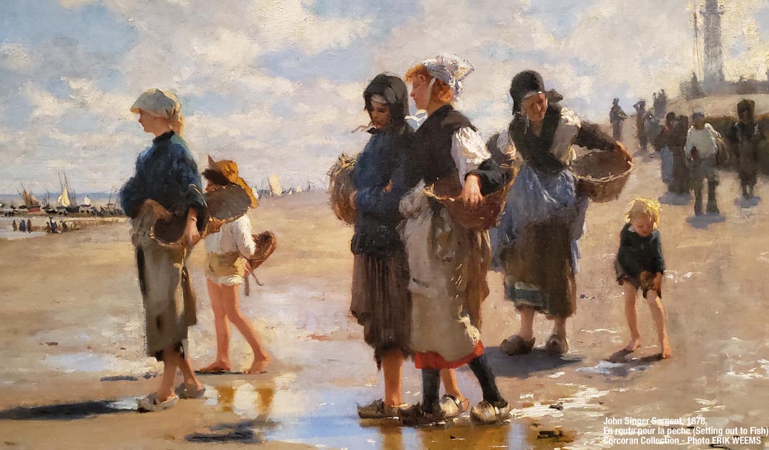 Click image to make bigger - John Singer Sargent oil painting 1878 - Setting out to Fish - en route pour la peche - Corcoran Collection at NGA John Singer Sargent oil painting 1878 - Setting out to Fish - en route pour la peche - Corcoran Collection at NGA