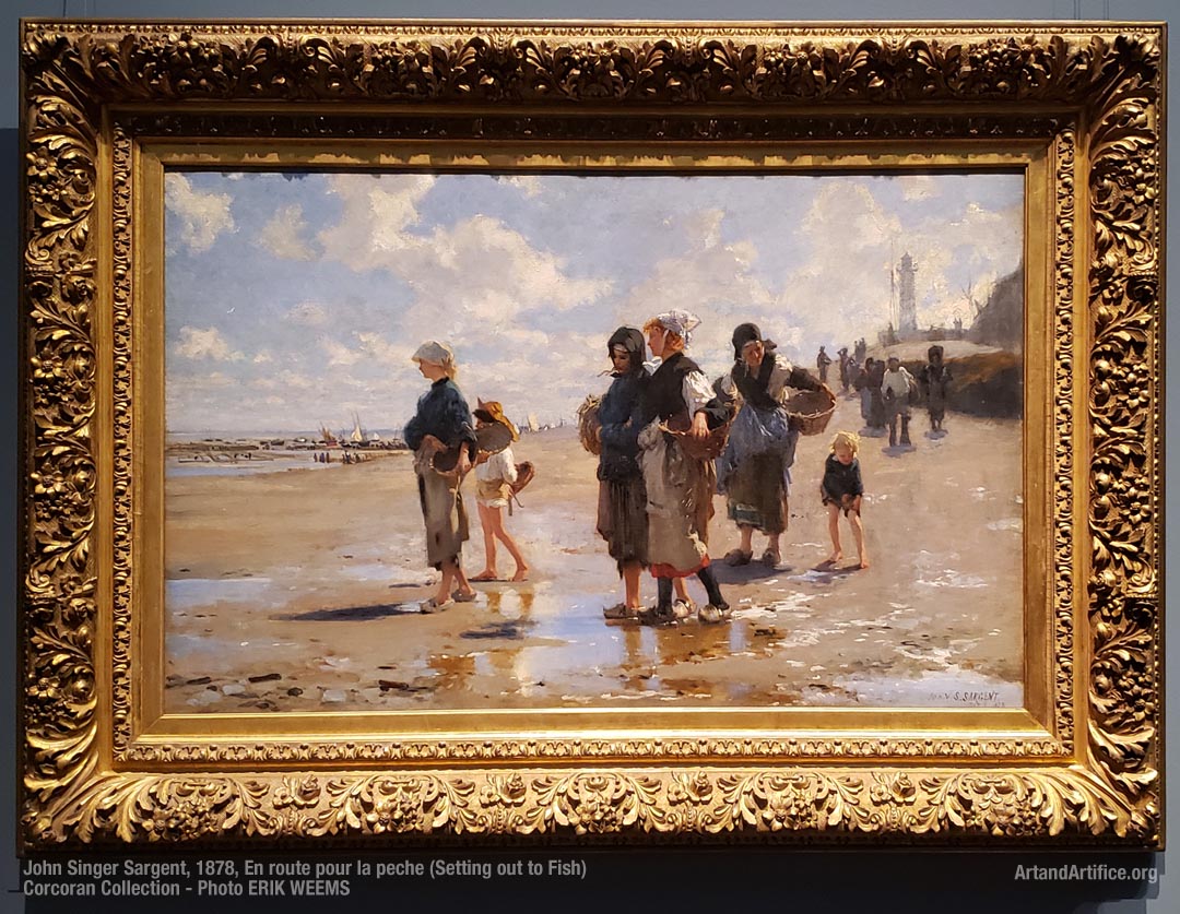 Click to view enlarged version - framed John Singer Sargent oil painting 1878 - Setting out to Fish - en route pour la peche - Corcoran Collection at NGA John Singer Sargent oil painting 1878 - Setting out to Fish - en route pour la peche - Corcoran Collection at NGA