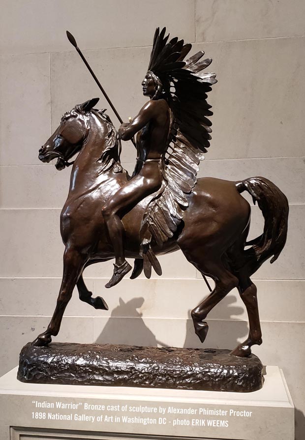 Indian Warrior on Horseback - bronze cast of sculpture by Alexander Phimister Proctor 1898