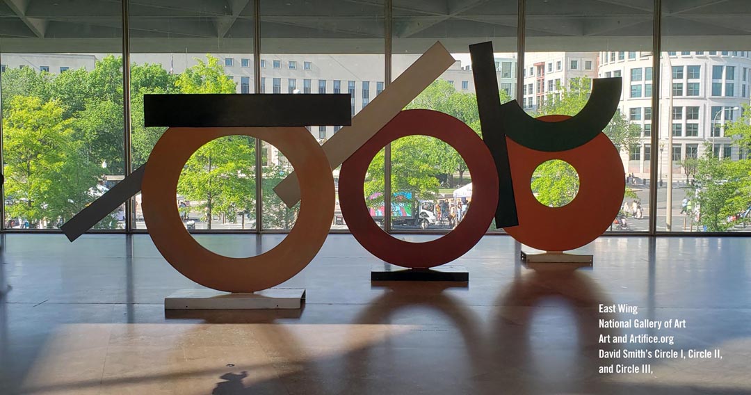 Circle 1, Circle 2, circle 3 by David Smith at the National Gallery of Art