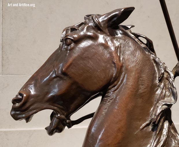 Detail of horse head - Bronze cast of sculpture by Alexander Phimister Proctor