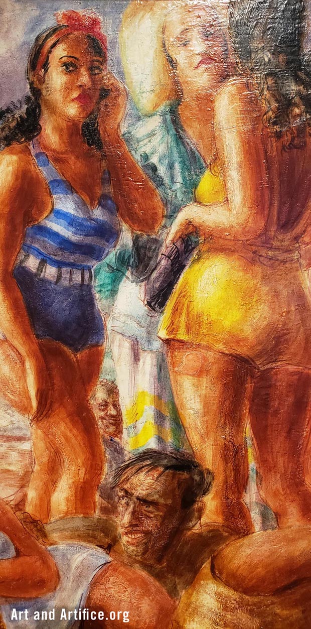 Detail image - Atlantic City Beach, 1931, art by Reginald Marsh
