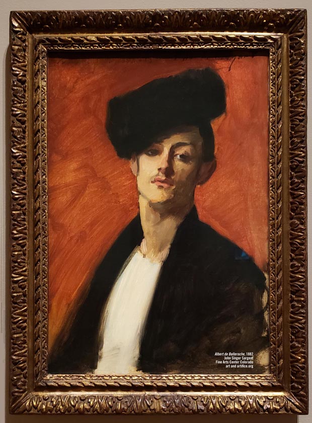 Framed Portrait painting by John Singer Sargent of Albert de Beleroche