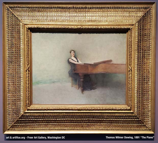 Thomas Wilmer Dewing The Piano framed painting Freer Art Gallery 1891